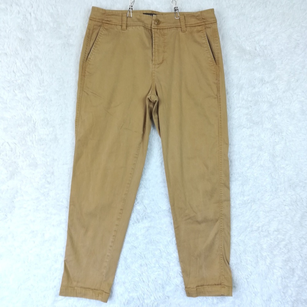 Liverpool Womens Pants Tapered Chino Slim Leg Mustard Gold Mid Rise 8